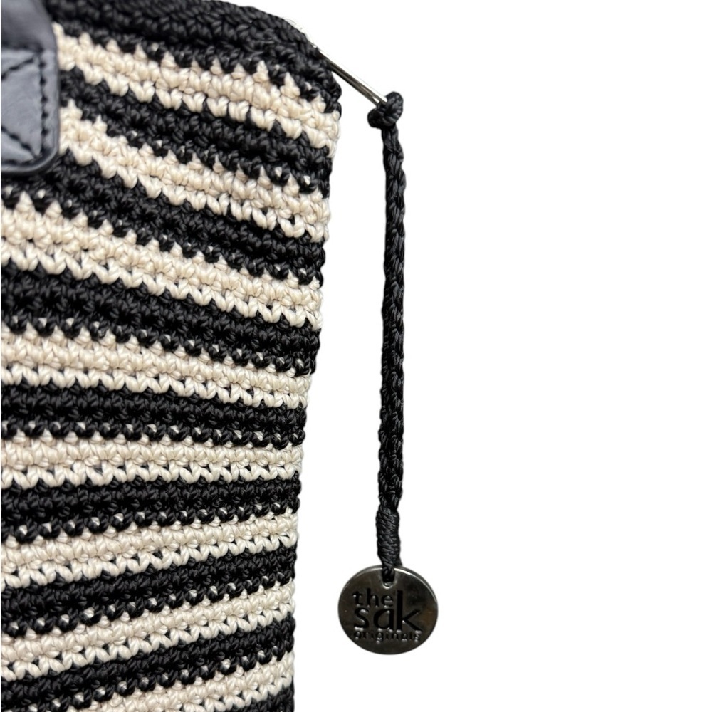 The Sak Black and White Crochet Collection Hobo Handbag - Picture 2 of 12